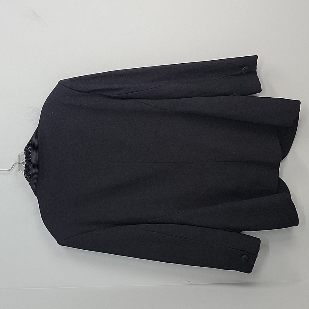JOHN MEYER of Norwich Black Sequin Embellished Wool Blazer Suit Jacket Vintage - Picture 9 of 10